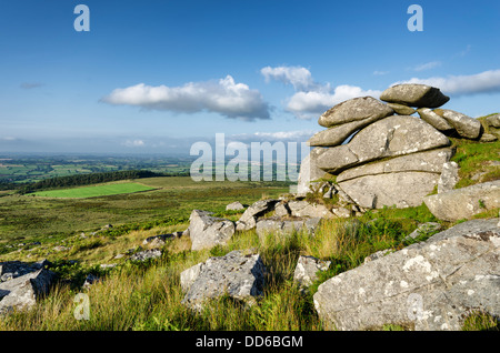 An der Spitze der Kilmar Tor auf Bodmin Moor in Cornwall Stockfoto