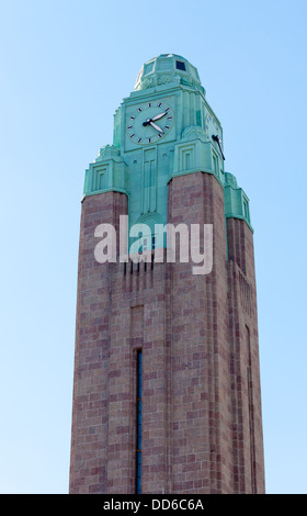 Uhrturm von Helsinki Hauptbahnhof Stockfoto