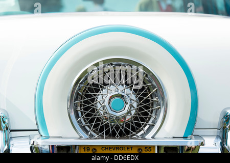 1955 Chevrolet Bel Air Detail. Chevy. Amerikanische Oldtimer Stockfoto