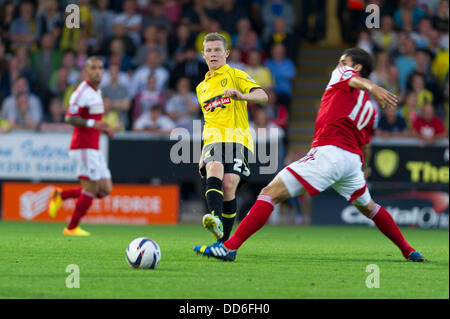 Burton Upon Trent, Staffordshire, UK. 27. August 2013. Hauptstadt eine zweite Runde Fußball. Burton Albion gegen Fulham FC. Burton Albion Matt Palmer in Aktion. Bildnachweis: Action Plus Sport Bilder/Alamy Live News Stockfoto