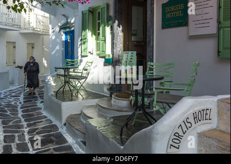 Griechenland, Mykonos, ein Hotel der alten Stadt Chora Stockfoto