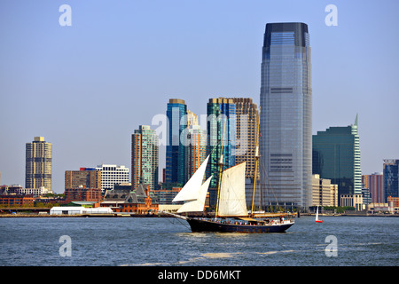 Skyline von New Jersey bei Exchange Place. Stockfoto