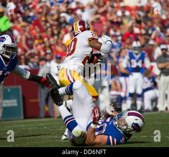 24. August 2013, übernimmt Landover, MD FedEx Field Washington Redskins Büffel-Rechnungen für Dritte Vorsaison Spiel für 2013. Stockfoto