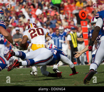 24. August 2013, übernimmt Landover, MD FedEx Field Washington Redskins Büffel-Rechnungen für Dritte Vorsaison Spiel für 2013. Stockfoto