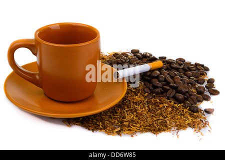 Kaffee und Zigaretten Stockfoto