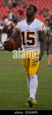 24. August 2013, übernimmt Landover, MD FedEx Field Washington Redskins Büffel-Rechnungen für Dritte Vorsaison Spiel für 2013. Stockfoto