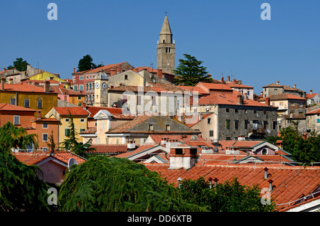 Alte Stadt Labin Istrien Kroatien Adria Küste Luftbild Stockfoto