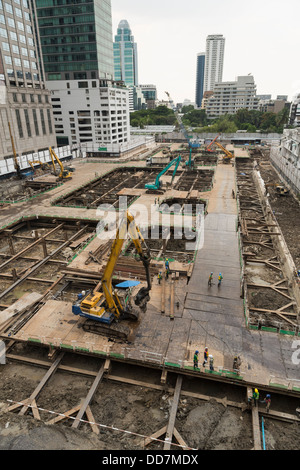 Baustelle im Herzen von Bangkok, der Hauptstadt von Thailand Stockfoto
