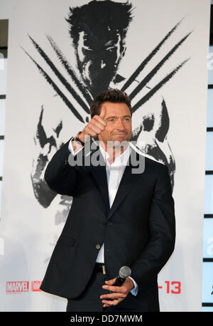 Tokio, Japan. 28. August 2013. Schauspieler Hugh Jackman besucht der Japan-Premiere Förderung '' The Wolverine'' in Roppongi Hills am 28. August 2013 in Tokio, Japan. Bildnachweis: Junko Kimura/Jana Press/ZUMAPRESS.com/Alamy Live-Nachrichten Stockfoto