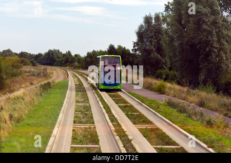 Cambridge England Uk geführte Bus-track Stockfoto