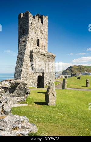 Großbritannien, Wales, Ceredigion, Aberystwyth, Burg, Turm Ruine Stockfoto