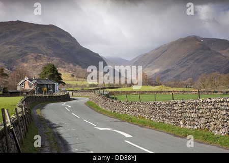 Borrowdale, B5289 Weg zu Seatoller und Honister Pass, Lake District, Cumbria, UK Stockfoto