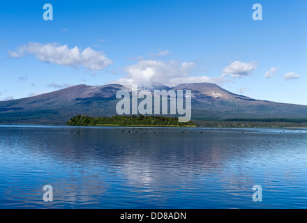 dh Tongariro Nationalpark LAKE ROTOAIRA NEW ZEALAND Mount Tongariro Vulkan Entlüftung North Island Volcanic Plateau Stockfoto