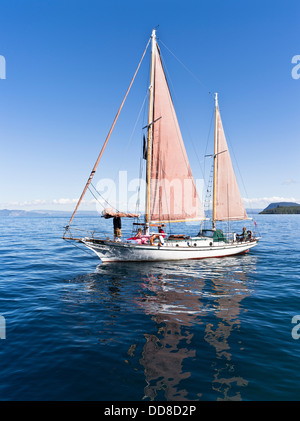 dh LAKE TAUPO Neuseeland furchtlos Segelboot Reise Touristen Stockfoto