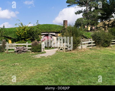 dh Herr der Ringe HOBBINGEN Neuseeland Hobbits Cottage Garten Film set Film Website Filme Mittelerde Hobbit Haus Stockfoto