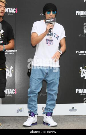 Sänger Jay Chou besucht PHANTACi 7. Jubiläumsfeier in Taipei, China am Mittwoch August 28,2013. Stockfoto