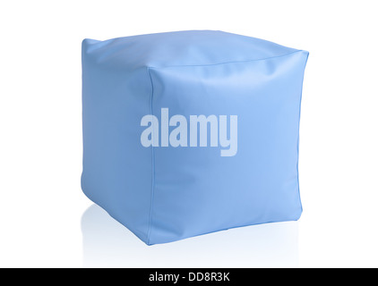 Weiches Leder Hocker isoliert auf weißem Hintergrund Stockfoto