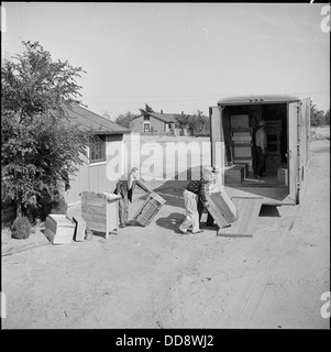Persönliche Gegenstände und Möbel von Internierten im Granada Relocation Center (Amache) in Colorado, einem Ort, an dem japanische Amerikaner während des Zweiten Weltkriegs festgenommen wurden Stockfoto