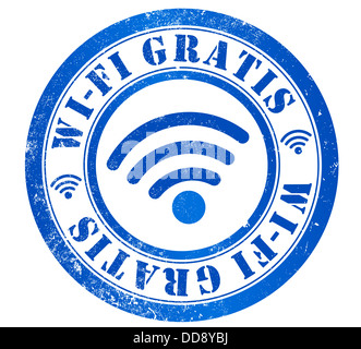 Kostenlose WiFi-Grunge-Stempel, in spanischer Sprache Stockfoto