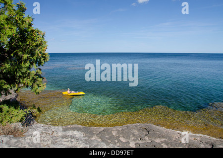 Door County, Wisconsin Sturgeon Bay. Cave Point County Park befindet sich am Lake Michigan. Stockfoto