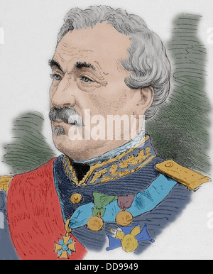 Charles Cousin-Montauban (1796-1878). Französischer General und Staatsmann. Farbige Gravur. Stockfoto