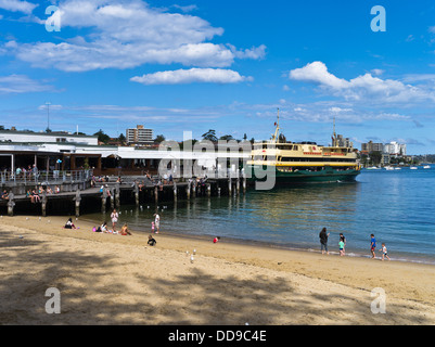 dh Sydney Harbour MANLY Australien Manly Cove Strand Manly Wharf Pier Hafen Stadt Fähren Fähre Stockfoto