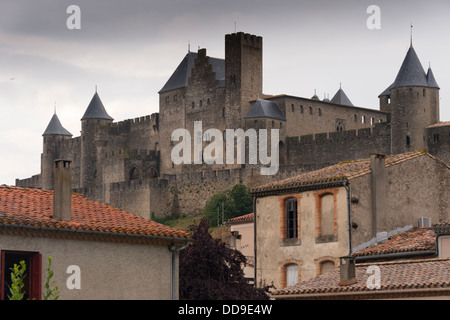 Die mittelalterliche Burg Carcassonne im Languedoc Bereich, ein UNESCO-Weltkulturerbe Stockfoto