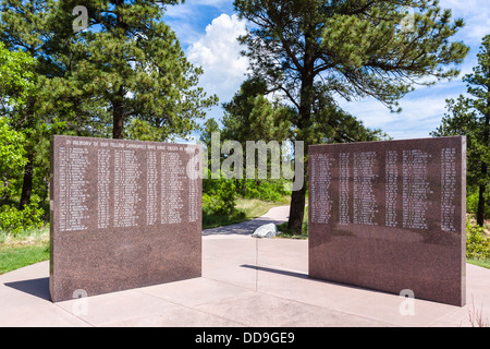 Mauer der Erinnerung an Absolventinnen und Absolventen getötet in Aktion, United States Air Force Academy, Colorado Springs, Colorado, USA Stockfoto