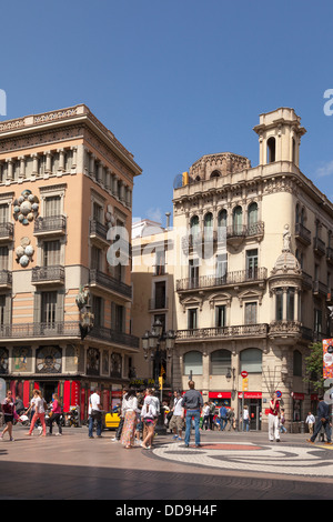 Typische spanische Gebilde in La Rambla Barcelona Stockfoto