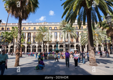 Placa Reial aus La Rambla Barcelona Stockfoto