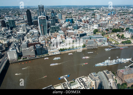 Aussicht von der Plattform an der Spitze der Shard London Bridge, London, UK Stockfoto