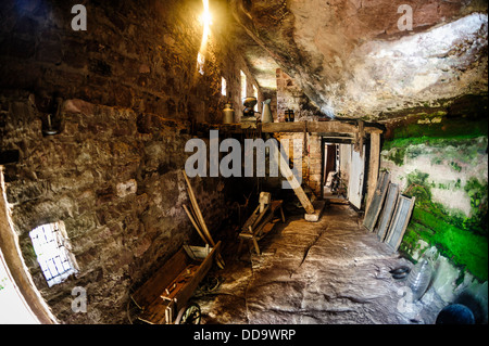 Höhlenwohnungen, die Wohnung in dem Dorf Graufthal, Elsass, Frankreich. Stockfoto