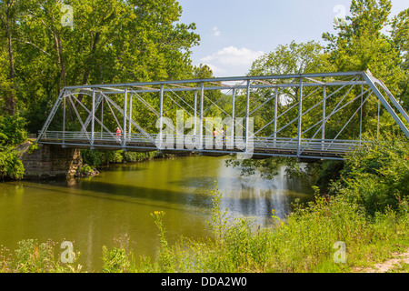 Station Straßenbrücke erbaut 1881 Teil der Wanderung und Fahrrad Pfad im Cuyahoga Valley National Park in Ohio in den Vereinigten Staaten Stockfoto