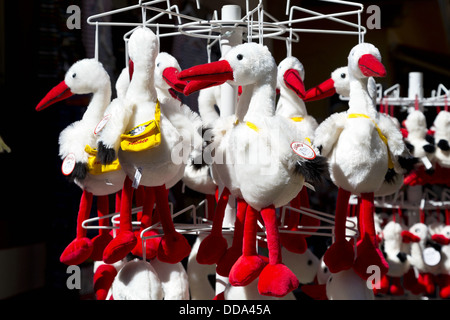 Kleine Ente Puppen in Obernai im Elsass, Frankreich Stockfoto