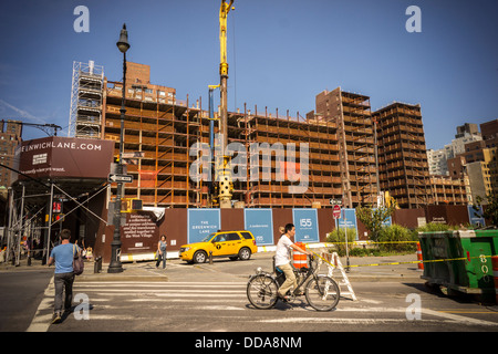 Die Skelettreste und Fassaden sind auf St. Vincent Catholic Medical Center in Greenwich Village in New York nur noch Stockfoto