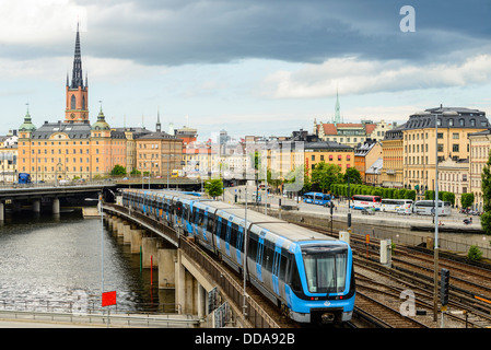 U-Bahn (T-Bana) Zug in Stockholm Schweden Stockfoto