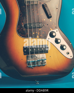 Vintage Bass-Gitarre Stockfoto