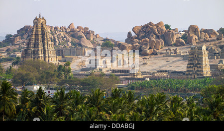 Virupaksha Tempel in Hampi, Karnataka, Indien Stockfoto