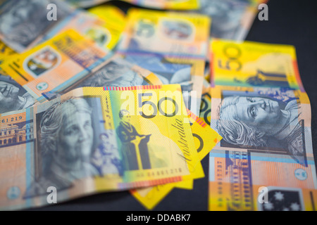 Australische $50 Notizen Stockfoto