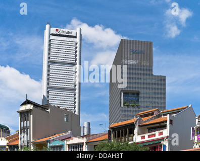 dh BOAT QUAY Singapur neu und Altbauten Stockfoto
