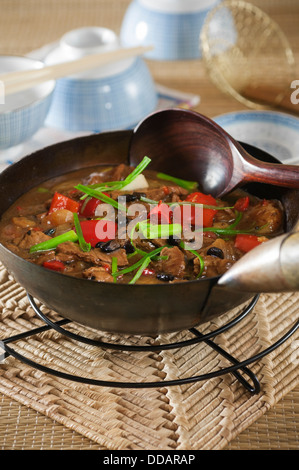 Rindfleisch in schwarze Bohnen Soße chinesisches Essen Stockfoto