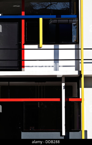 Gerrit Rietveld entwarf Schroder House, Utrecht, Niederlande. Stockfoto