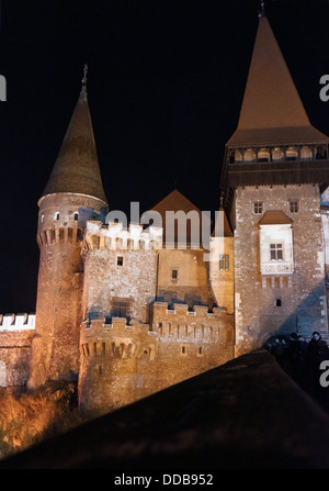 Außenansicht des Corvin Burg von Hunedoara in Rumänien Stockfoto