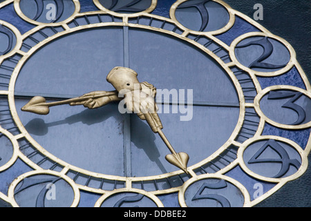 Die Ankeruhr Anker Ziffernblatt in Wien Österreich Stockfoto