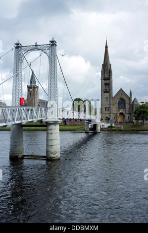 Greig Street Fuß Brücke über den Fluss Ness Inverness Schottland UK Stockfoto