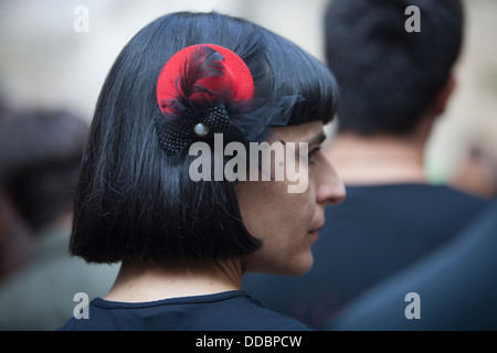 Gothic Music Festival ENTREMURALHAS, das im Schloss von Leiria in Portugal stattfindet. Stockfoto