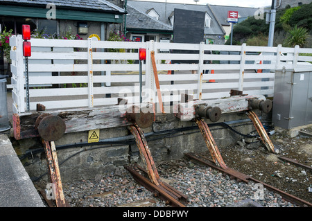 Eisenbahn-Puffer bei Mallaig Railway station Scotland UK Stockfoto