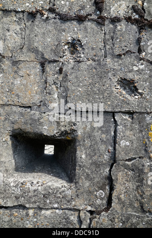 Ersten Weltkrieg Einschusslöcher und Lücke bei Dodengang / Boyau De La Mort / Graben des Todes, Diksmuide, Flandern, Belgien Stockfoto