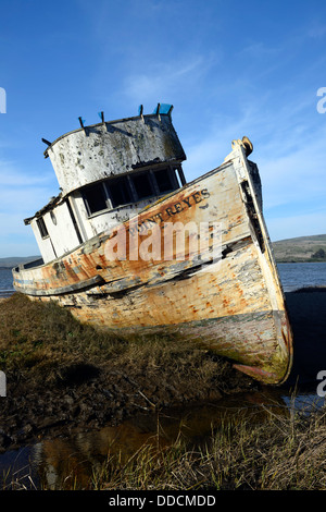 Point Reyes verlassene Schiffswrack entlang der Ufer der Tomales Bay Point Reyes National Seashore Kalifornien Stockfoto