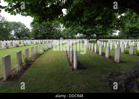 Die britische Kriegsgräberstätte in Bayuex, Frankreich Bayeux Commonwealth War Graves Kommission Cemetery Stockfoto